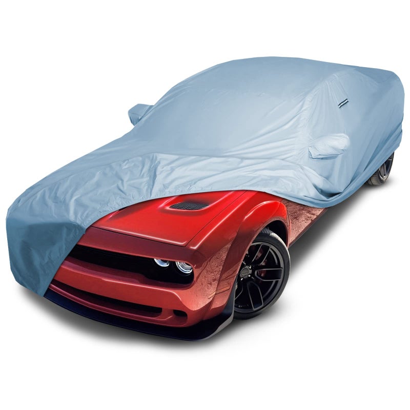iCarCover غطاء سيارة مخصص iCarCover لسيارة دودج تشالنجر SXT، GT، هيلكات، سكات باك، SE، R/T، SRT، SRT8، T/A من 2008-2023، واقي ضد الماء لجميع الأحوال الجوية، مطر، ثلج، UV، واقي شمس، غطاء كامل خارجي وداخلي للسيارة - Image 1